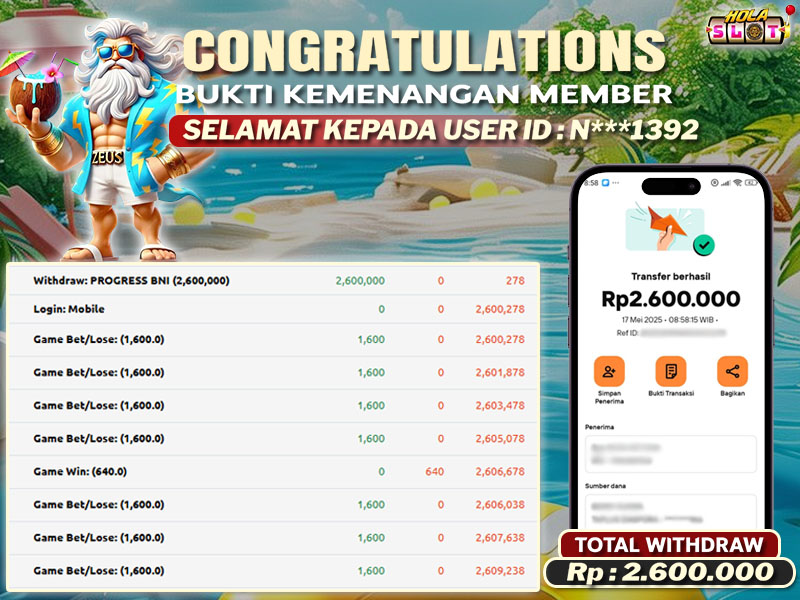 JACKPOT SLOT Gates of Olympus Super Scatter 17 MEI 2025